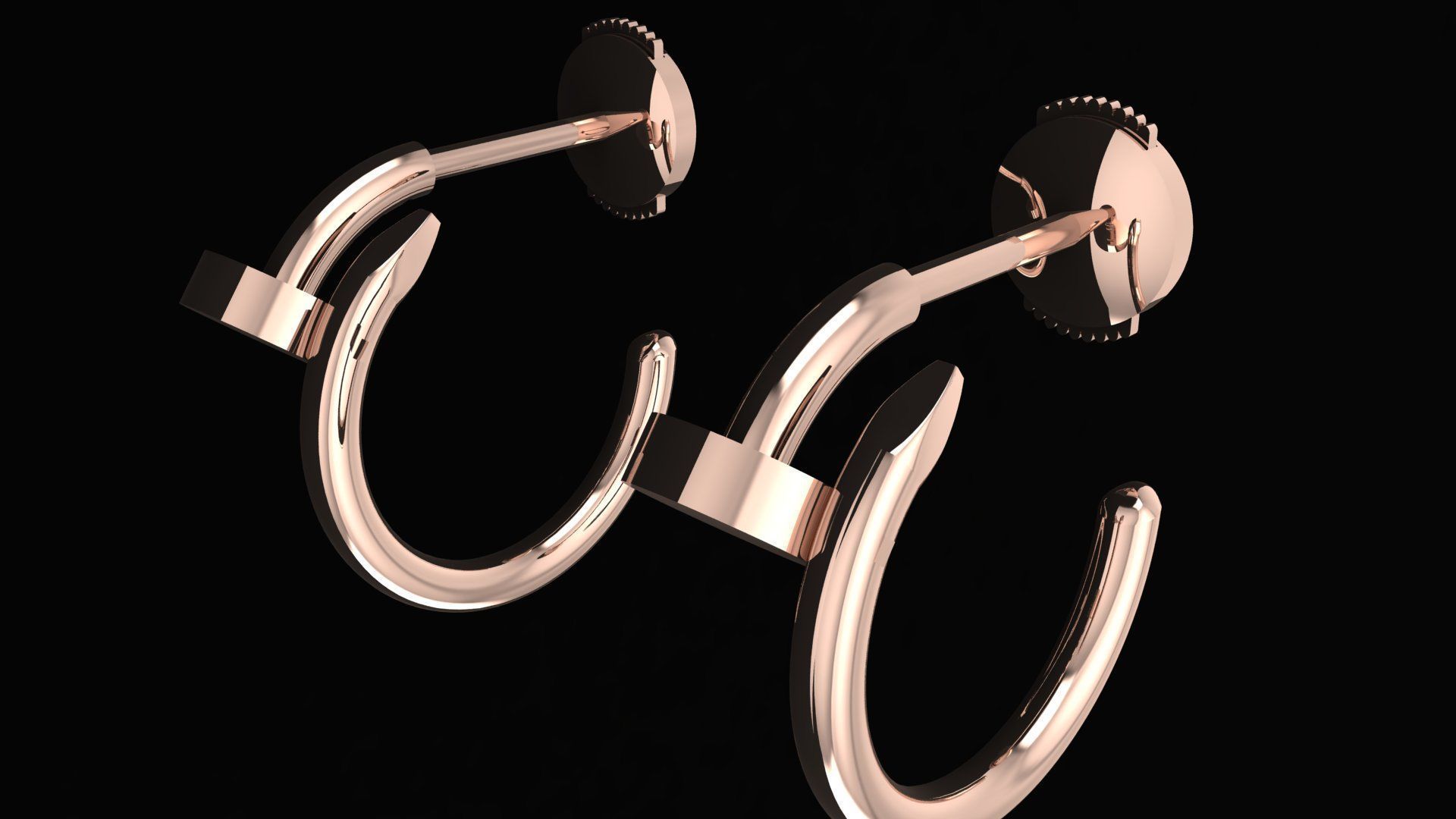 Juste un Clou hoop earring small model 3D printing 3D print model_13