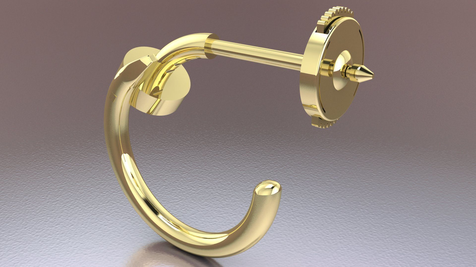 Juste un Clou hoop earring small model 3D printing 3D print model_11