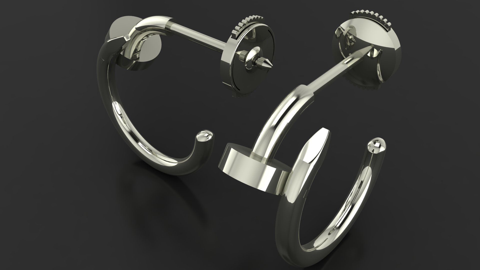 Juste un Clou hoop earring small model 3D printing 3D print model_15