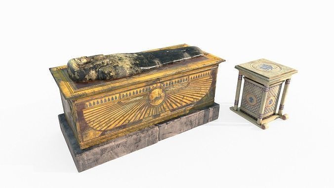 Pharaoh s coffin and other relics 3D model