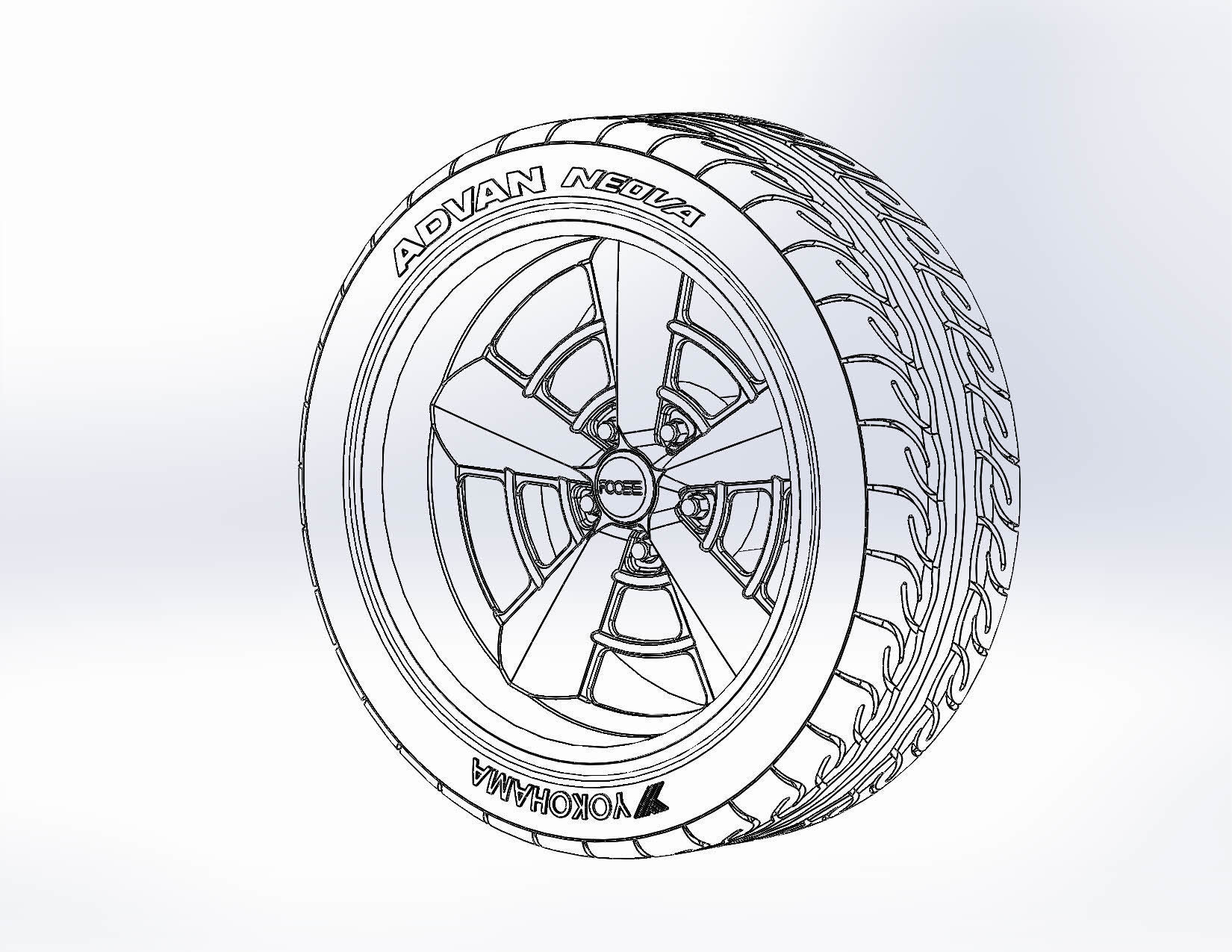 Wheel Foose Saturn 18inch for scale model 3D print model_1