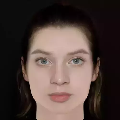 Luna Wedler Head - No Hair - Low poly head for game