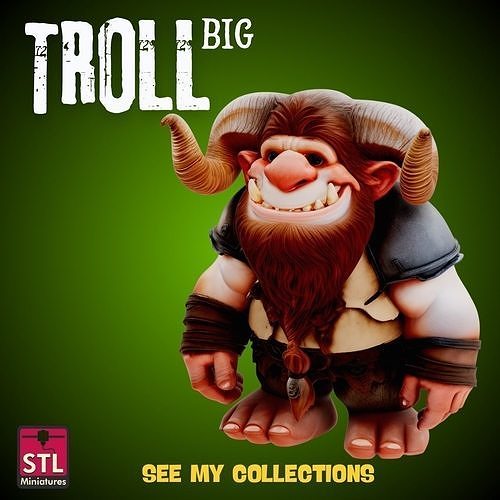 Gentle Giant STL File Troll Warrior Fantasy 3D print model