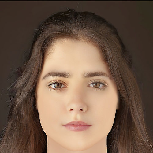 Madalena Aragao Head - No Hair - Low poly head for game Low-poly 3D model