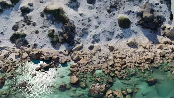 sandy rocky beach 3D model