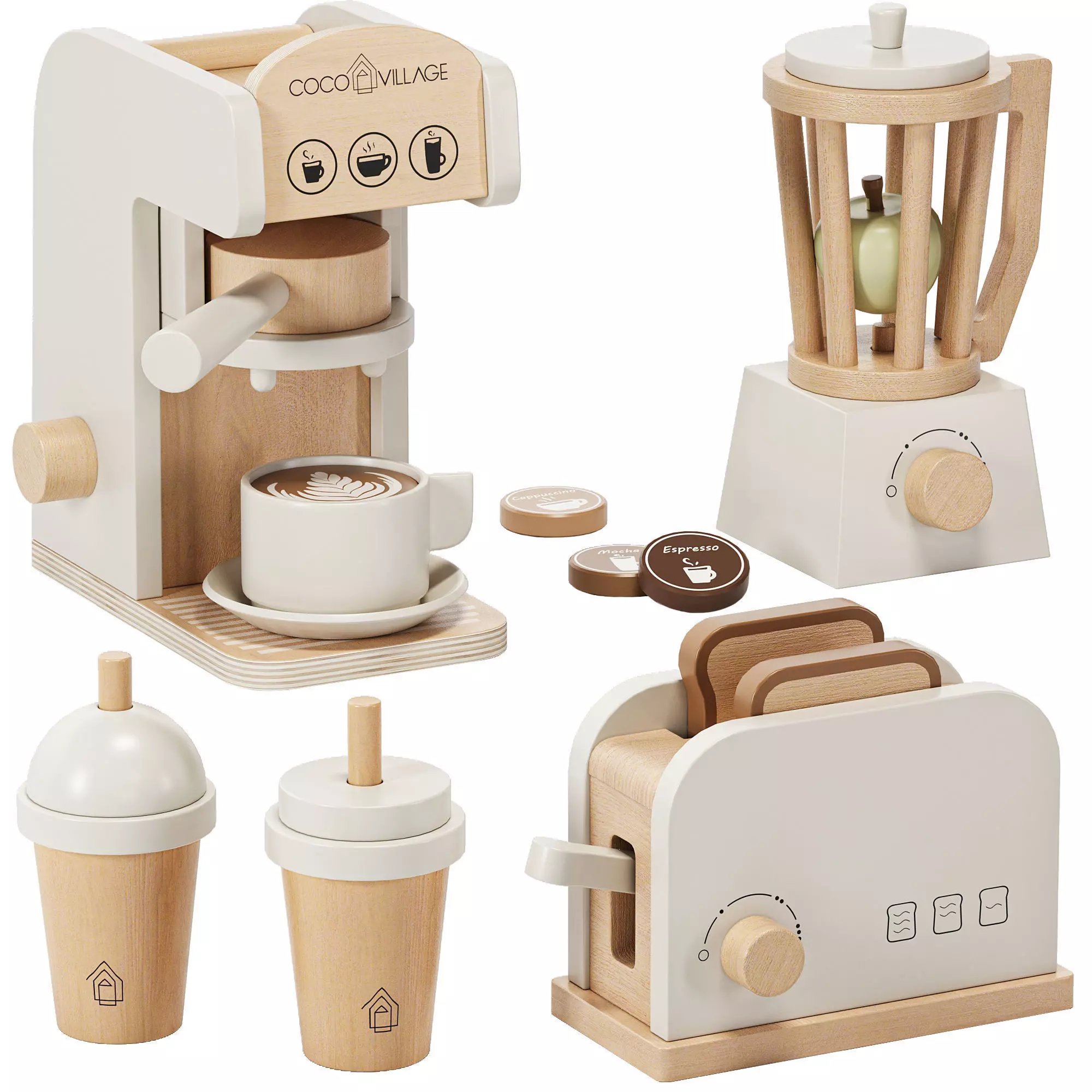 Coco Village Wooden Pretend Play Toys 3D model