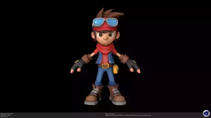 Stylized Adventure Hero 3D Model - AI