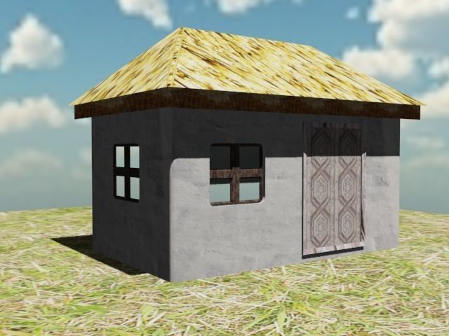 Ukraine house  Low-poly 3D model_0