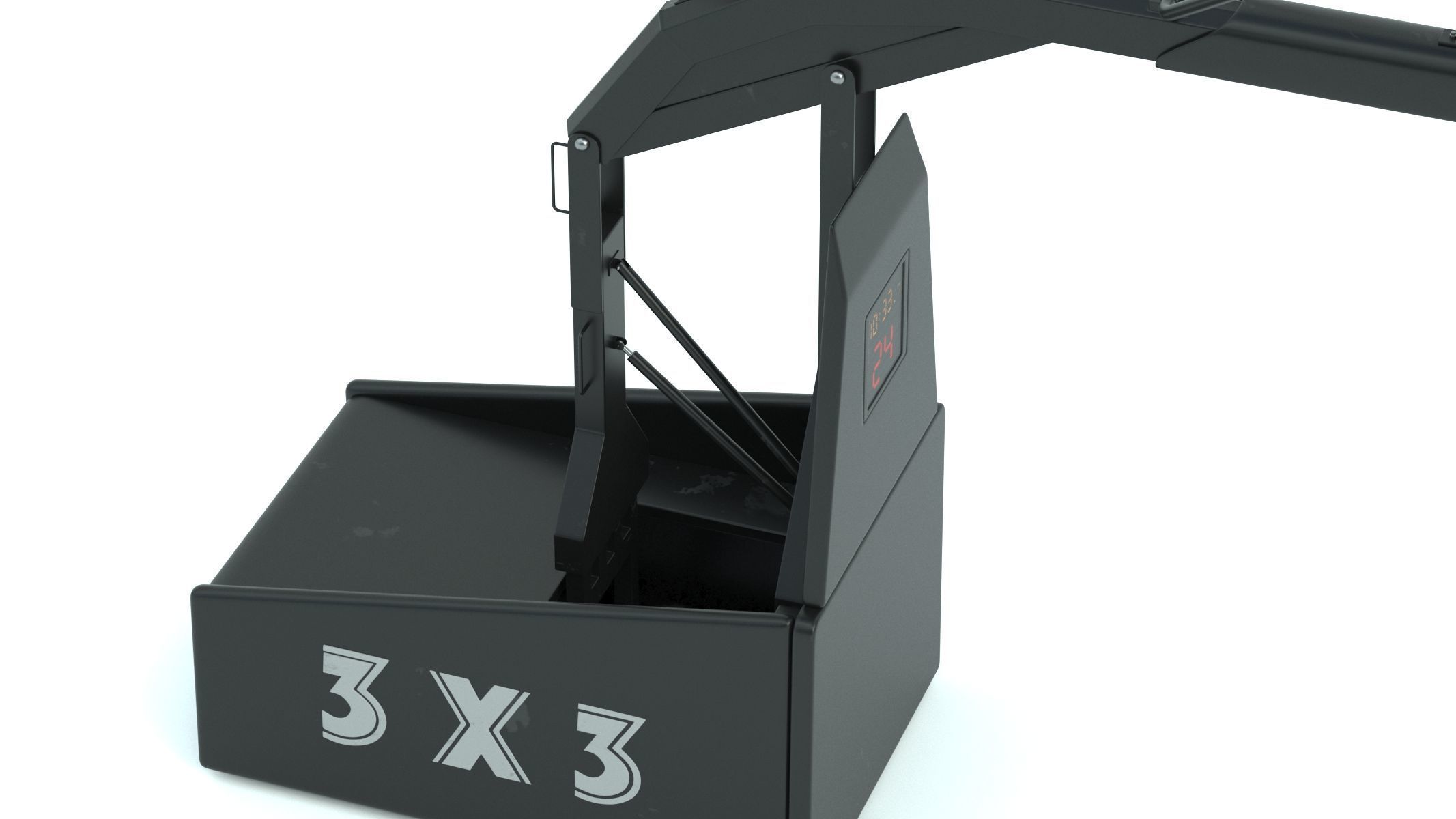 Portable Basketball Hoop System with Timer Black Paint 3D model_8