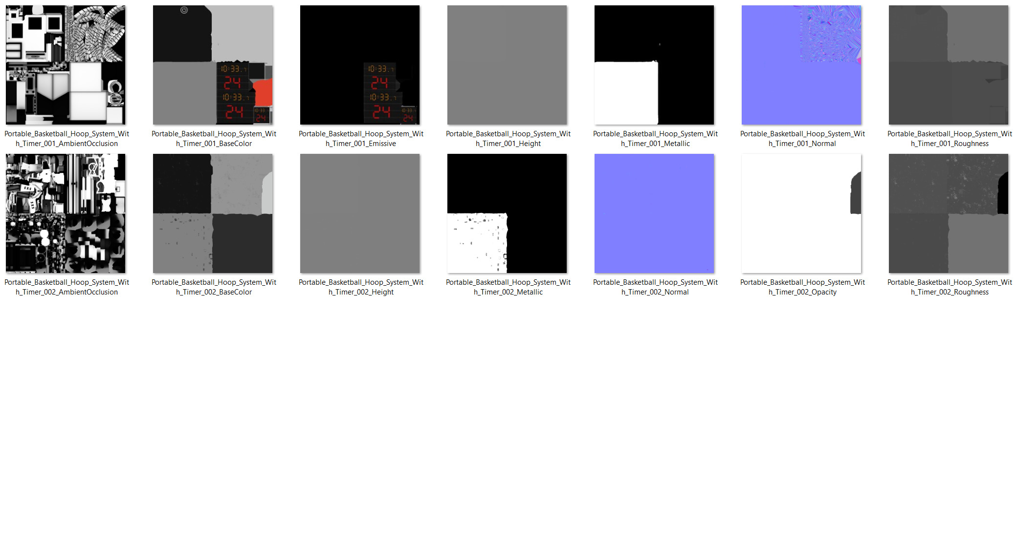 Portable Basketball Hoop System with Timer Black Paint 3D model_10