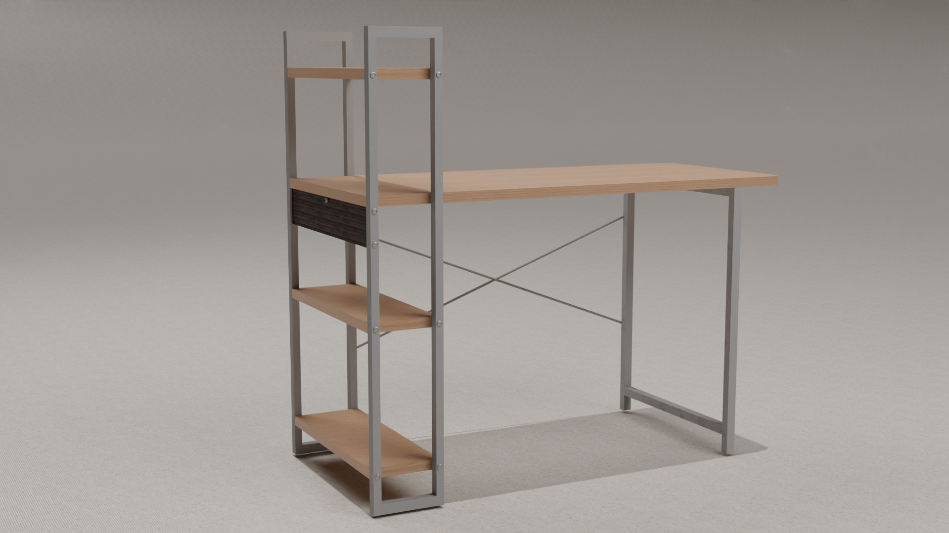 Study Desk Low-poly 3D model_3
