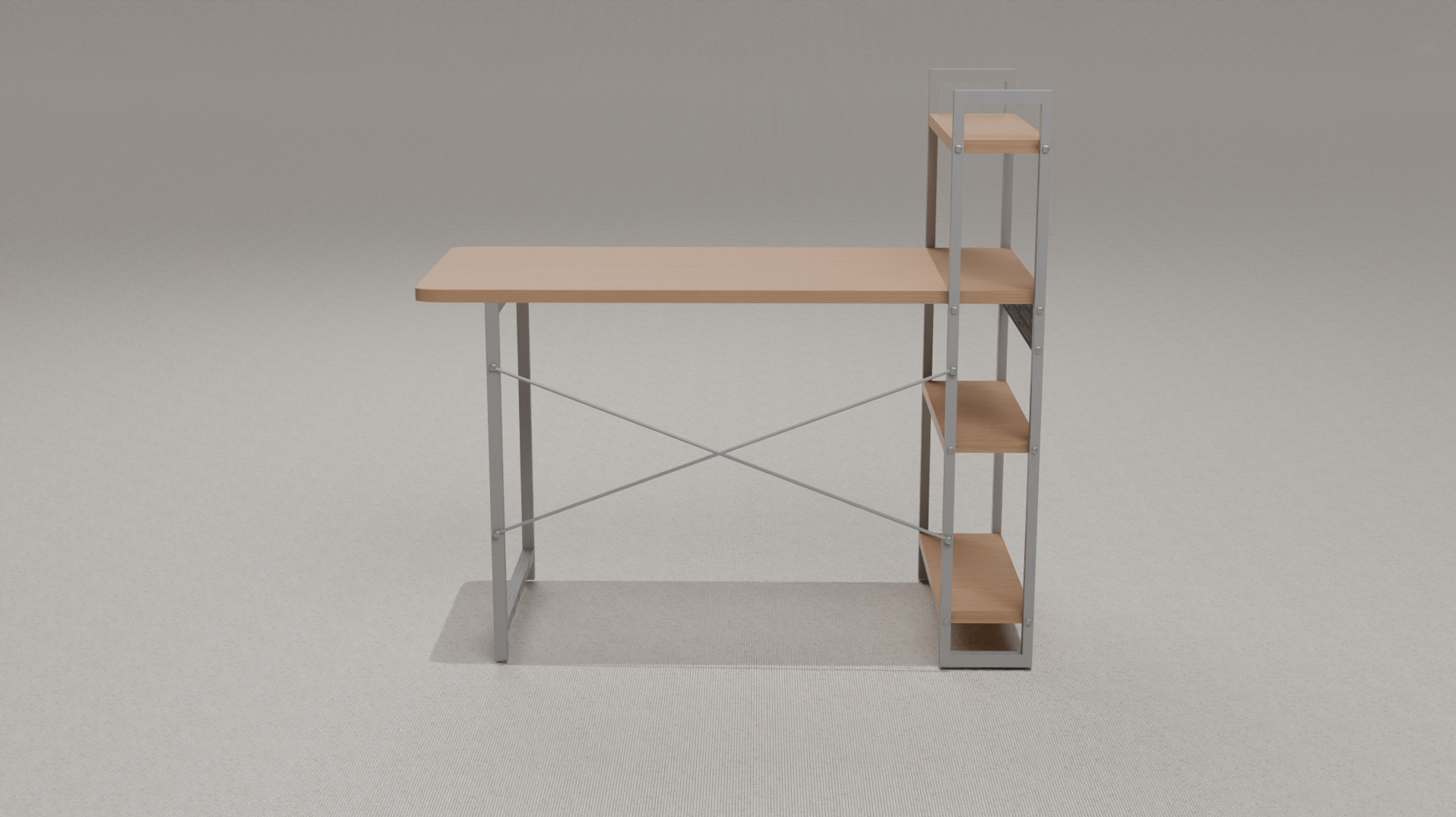 Study Desk Low-poly 3D model_4