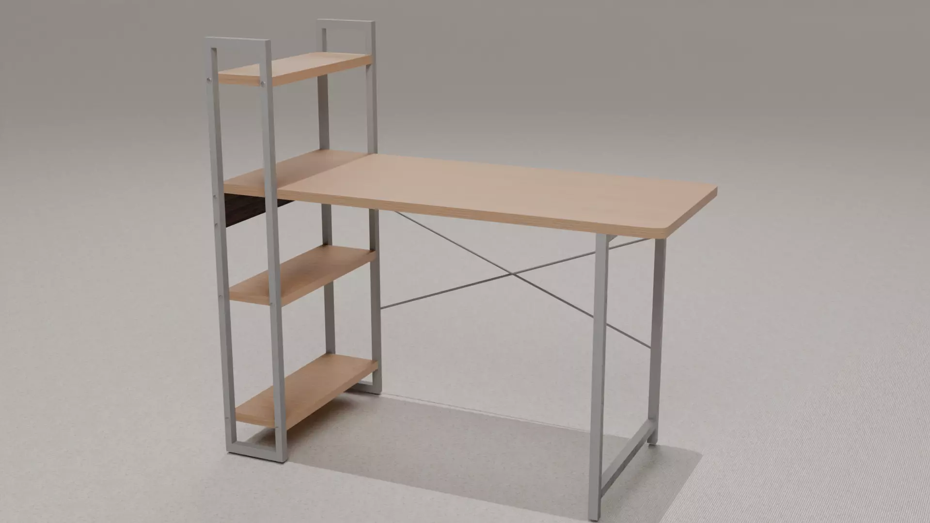 Study Desk Low-poly 3D model_0