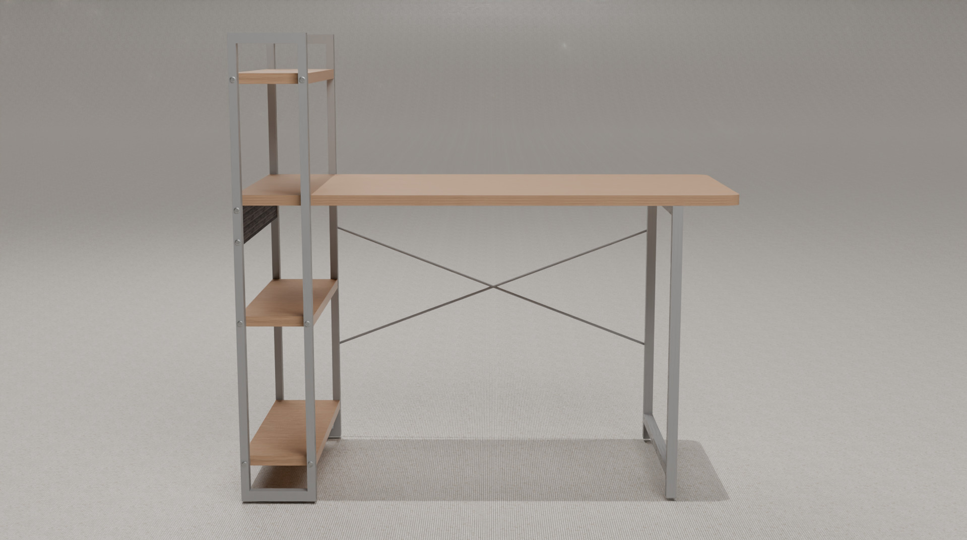 Study Desk Low-poly 3D model_2