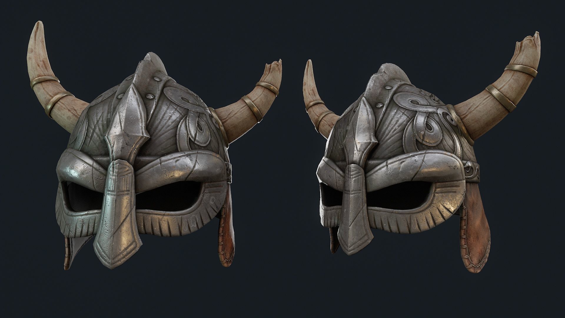 Iron Helmet 1 Low-poly 3D model_6