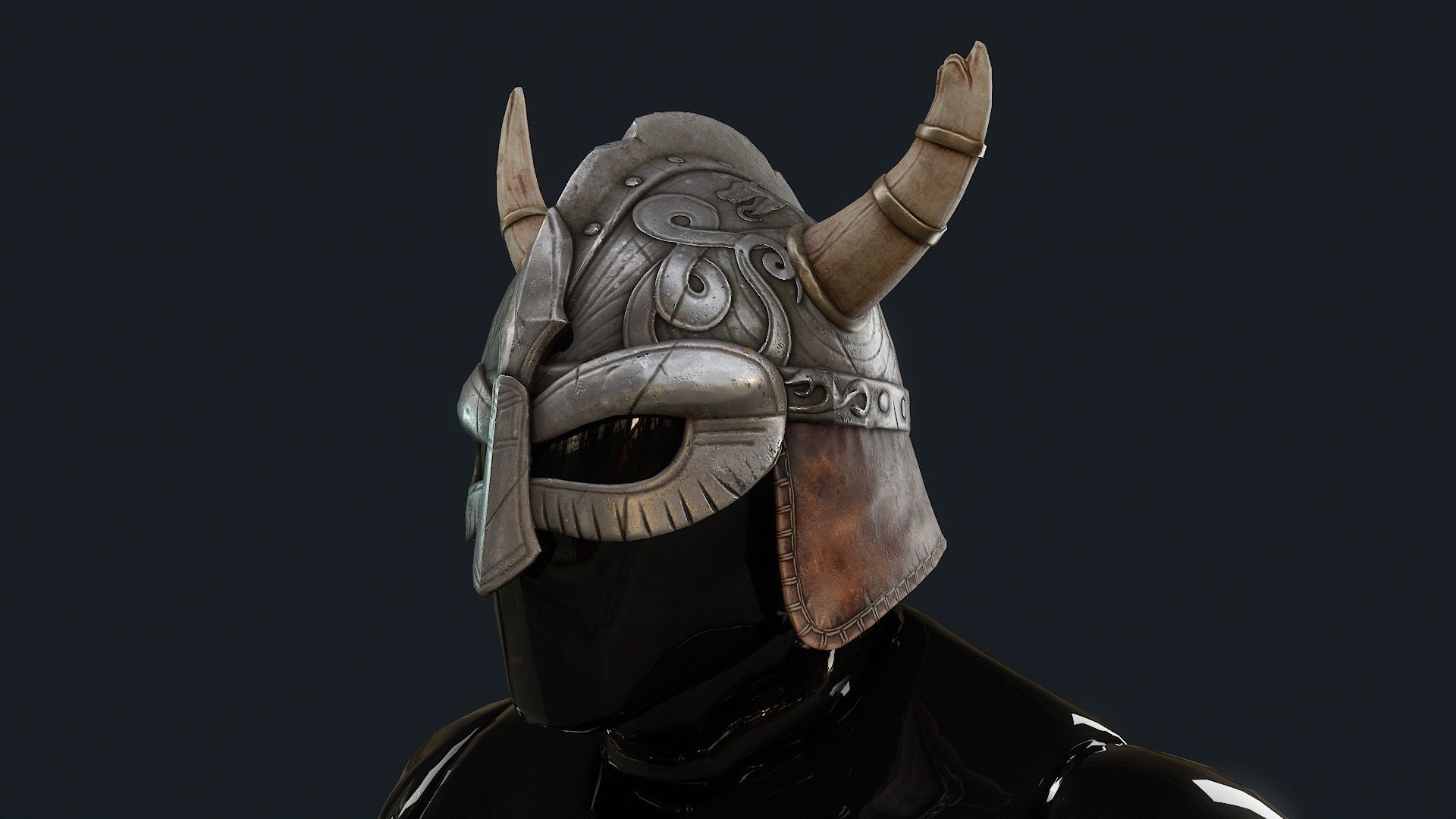 Iron Helmet 1 Low-poly 3D model_5