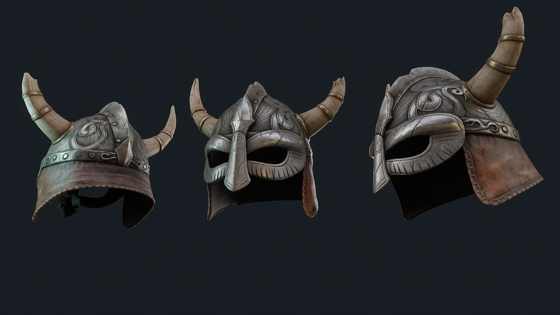 Iron Helmet 1 Low-poly 3D model_4