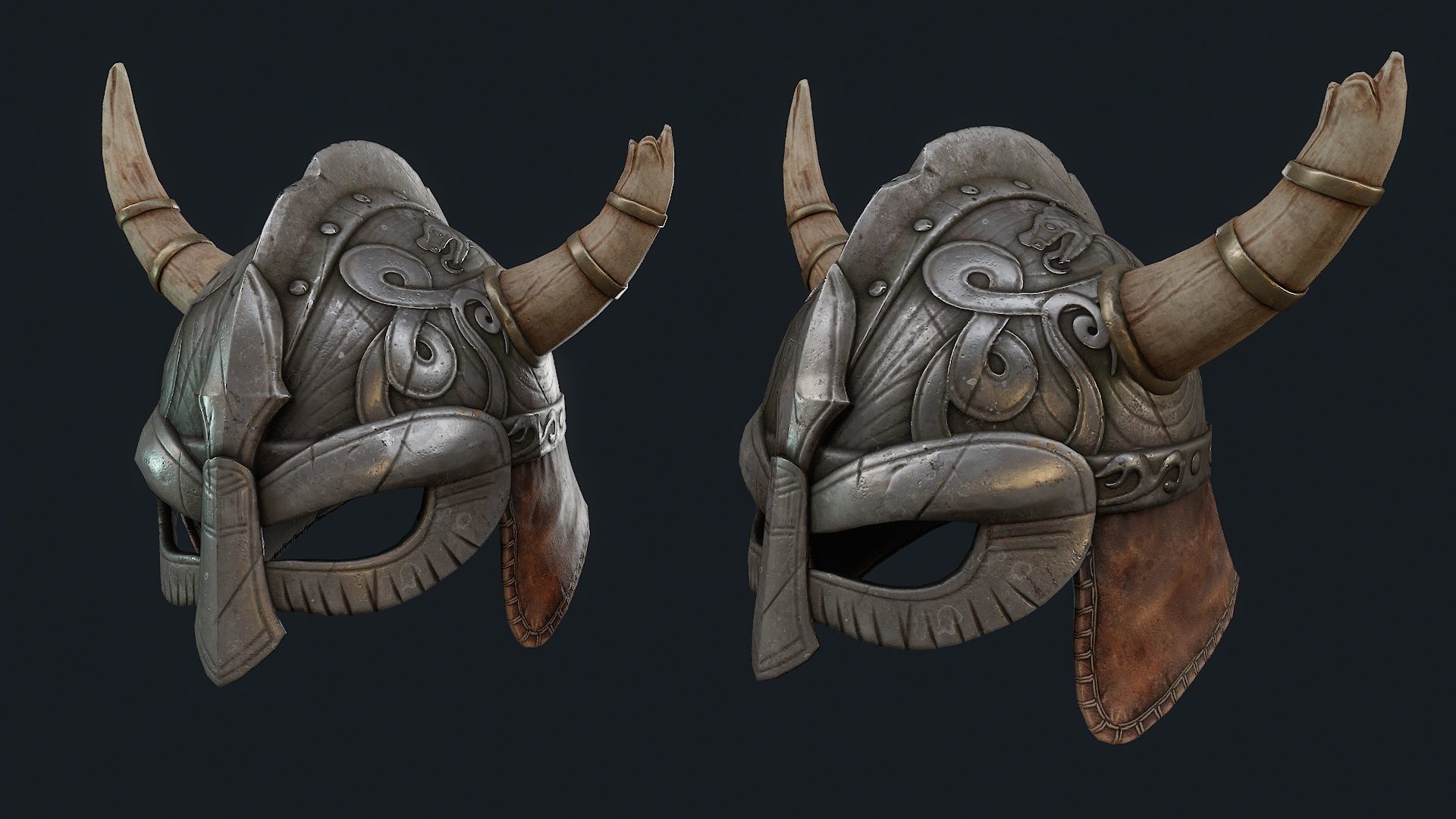 Iron Helmet 1 Low-poly 3D model_2
