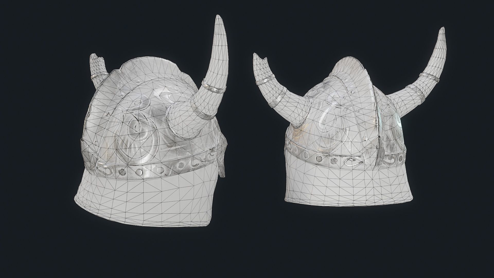 Iron Helmet 1 Low-poly 3D model_8