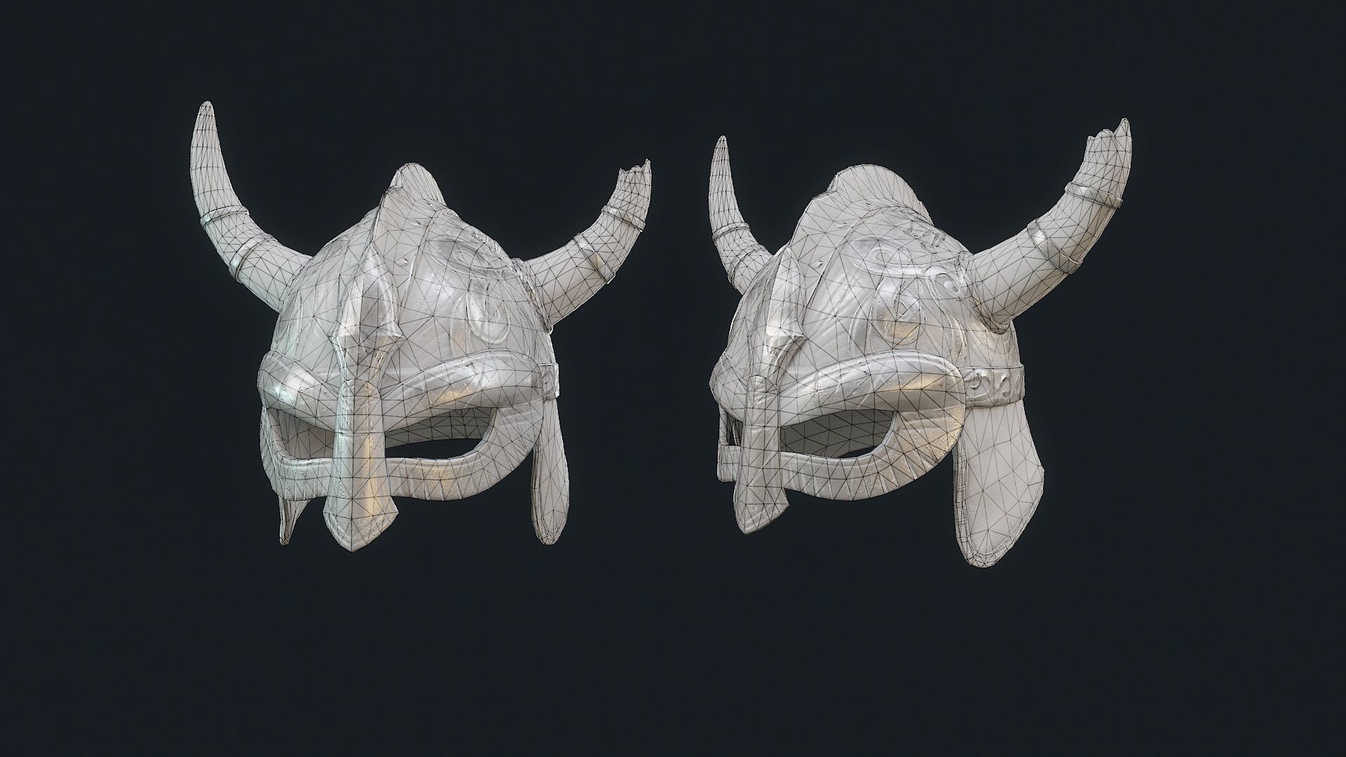 Iron Helmet 1 Low-poly 3D model_7