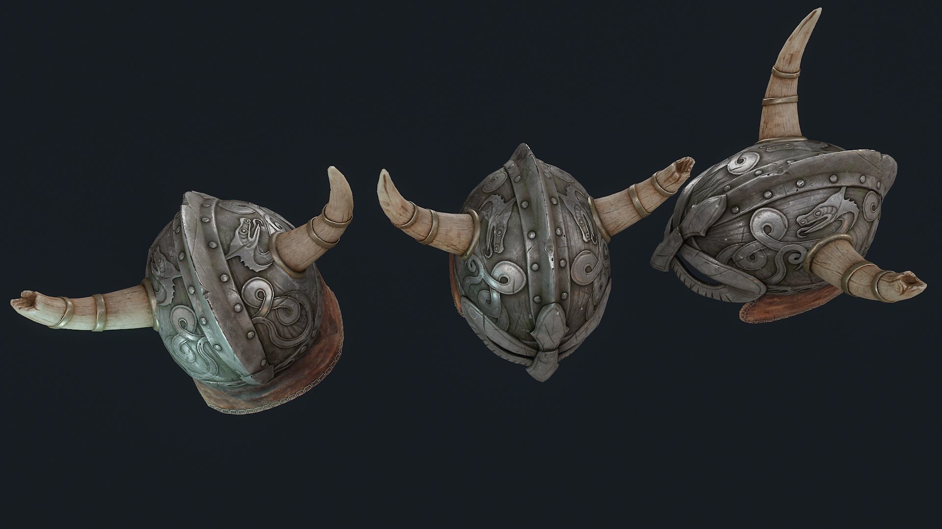Iron Helmet 1 Low-poly 3D model_3