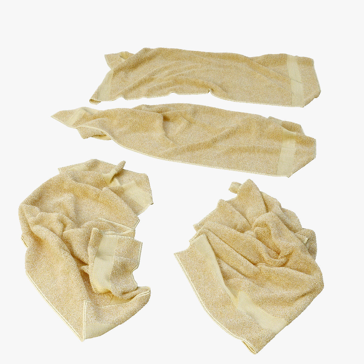 Fallen towels 3D model_0