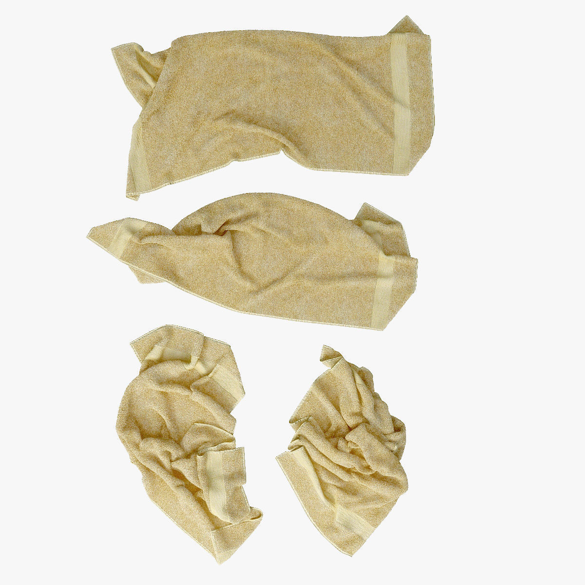 Fallen towels 3D model_1