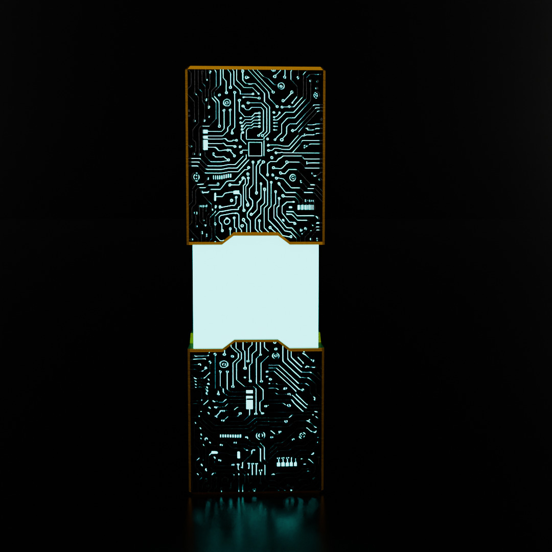 Sci-fi-like electronic circuit light 3D model_2