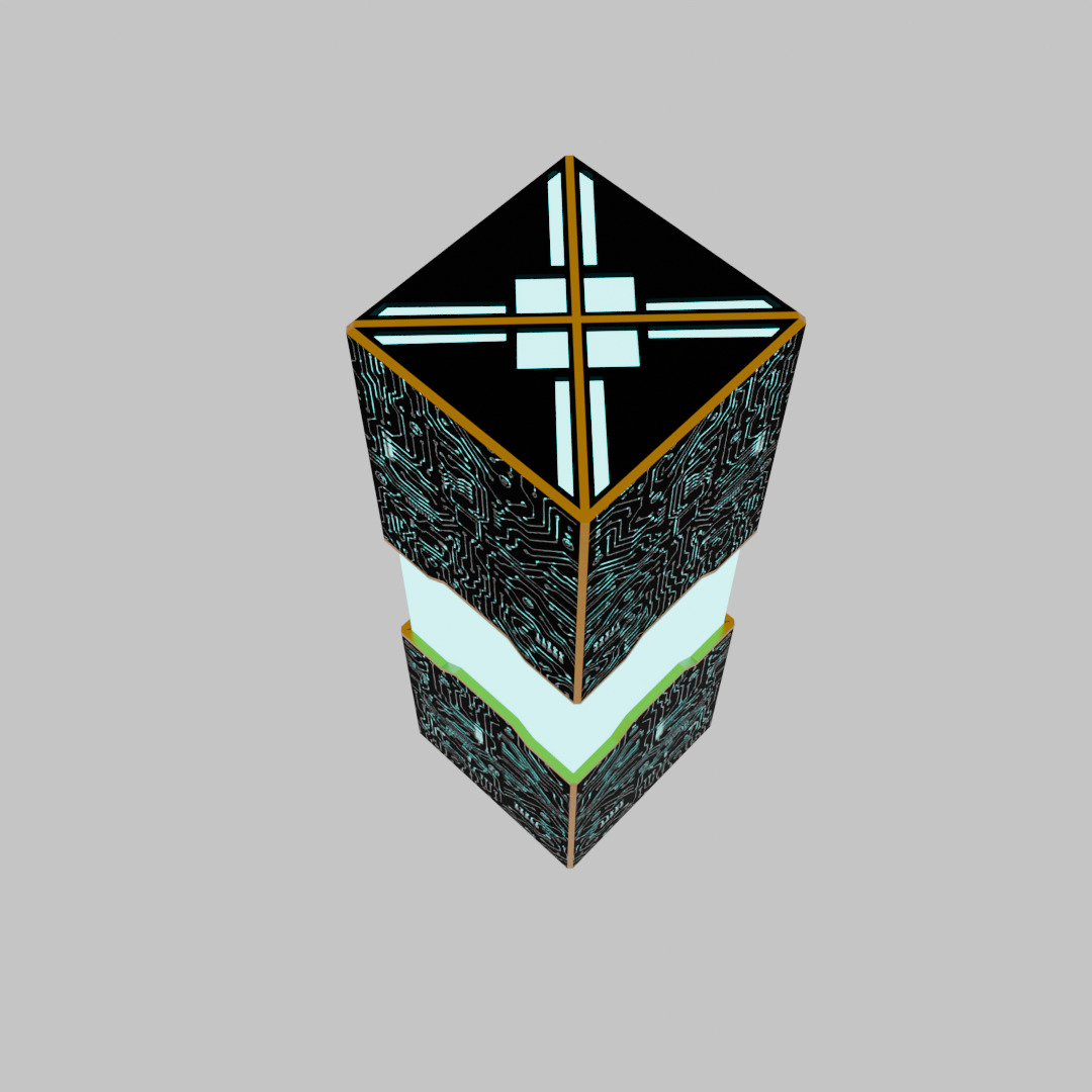 Sci-fi-like electronic circuit light 3D model_4