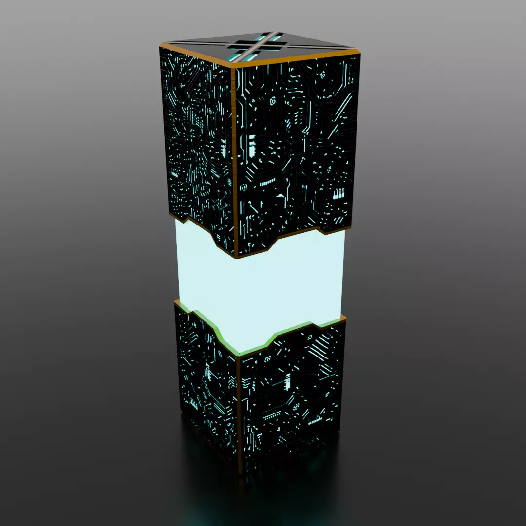 Sci-fi-like electronic circuit light 3D model_0