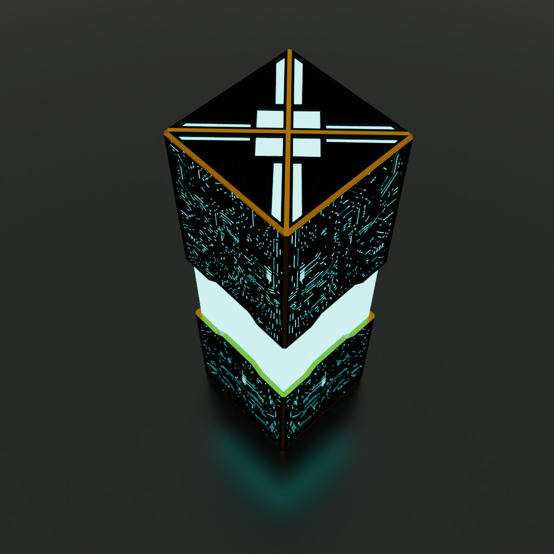 Sci-fi-like electronic circuit light 3D model_1