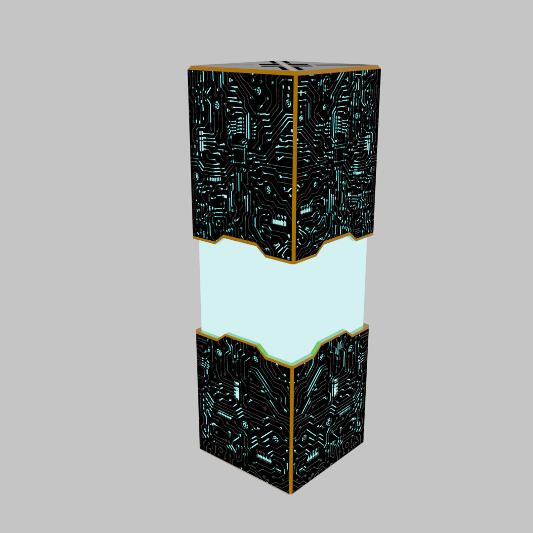 Sci-fi-like electronic circuit light 3D model_3