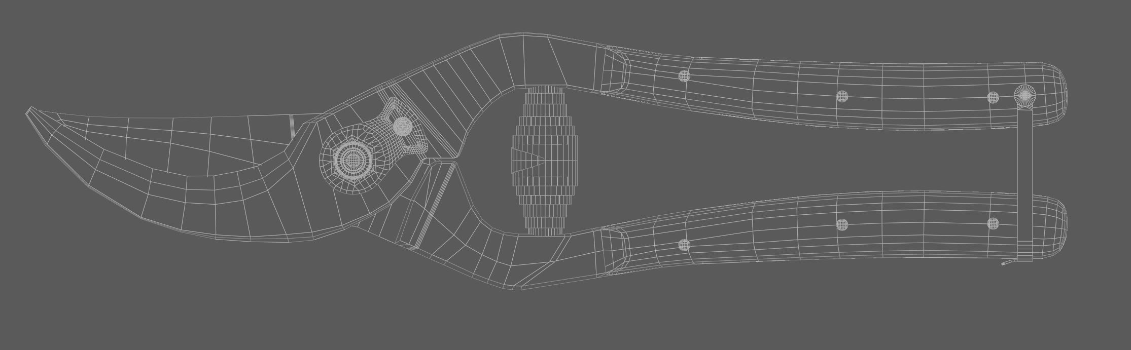 Secateurs Low-poly 3D model_11