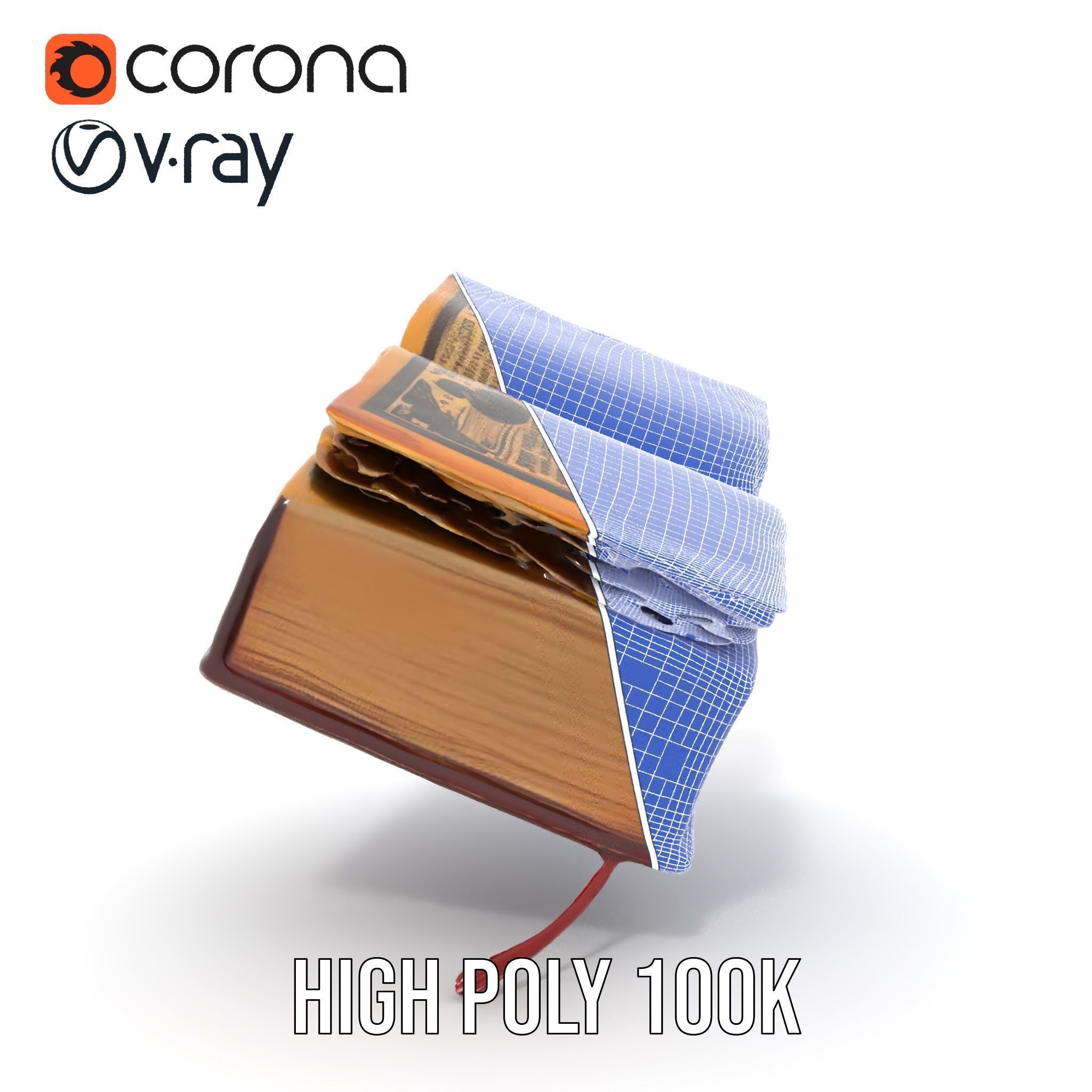 Open Antique Book Model Pack  Realistic and Detailed Low-poly 3D model_35