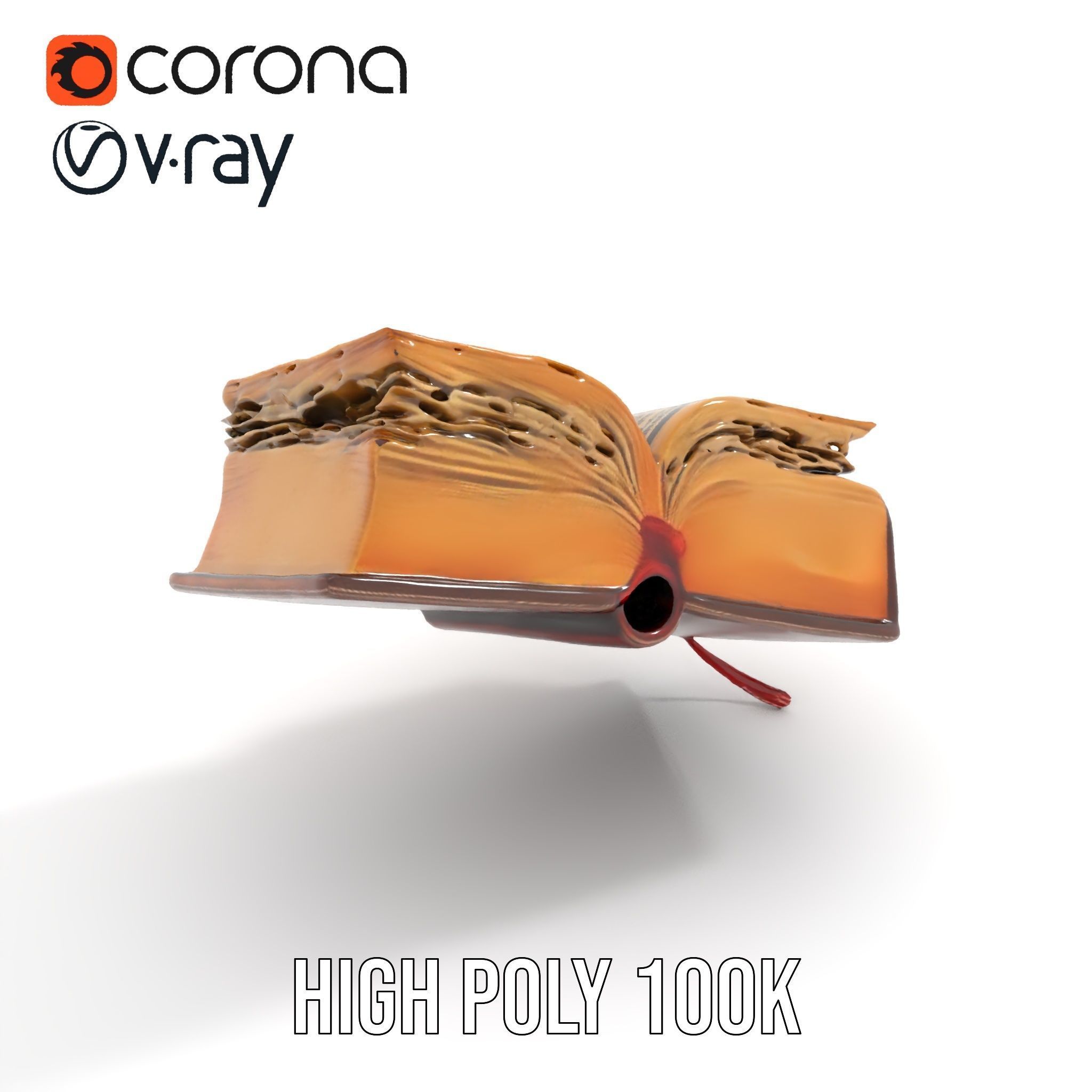 Open Antique Book Model Pack  Realistic and Detailed Low-poly 3D model_10