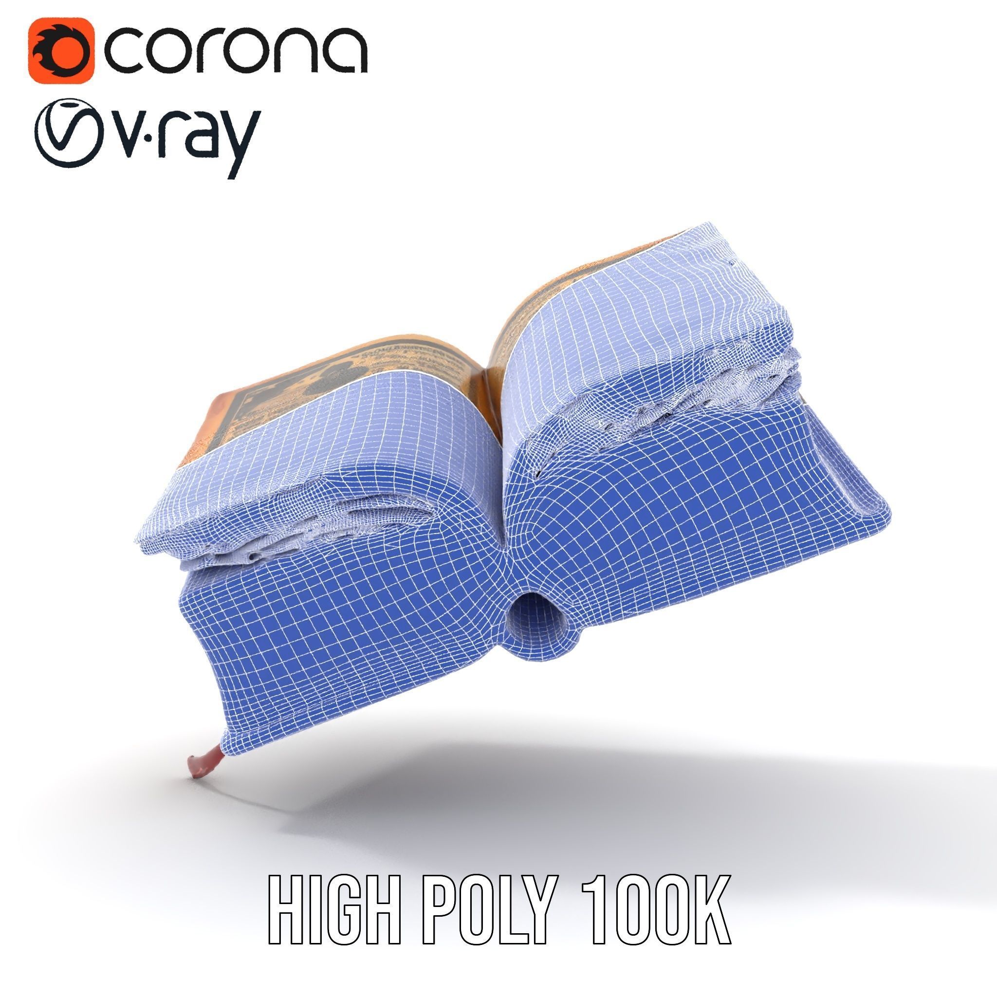 Open Antique Book Model Pack  Realistic and Detailed Low-poly 3D model_33