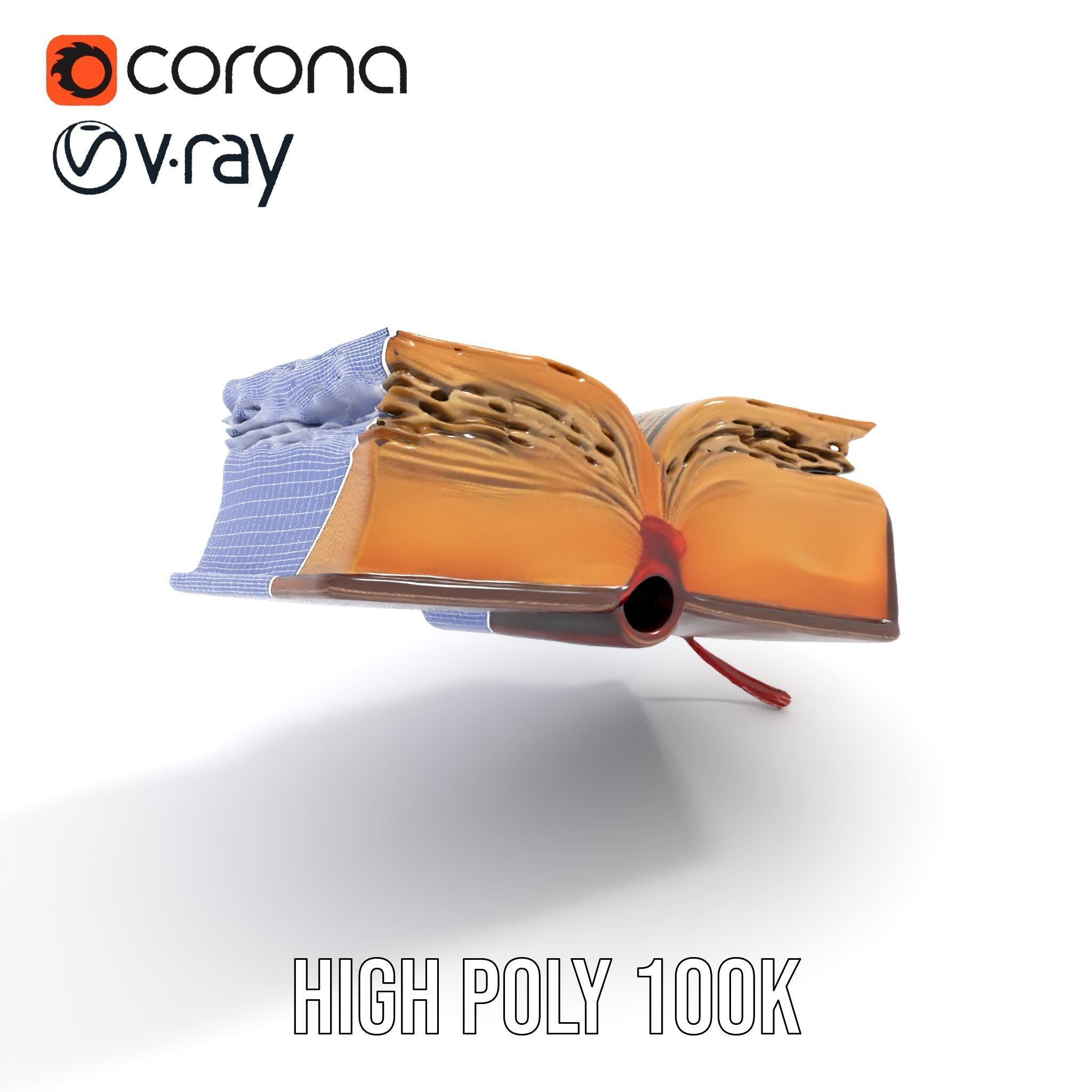 Open Antique Book Model Pack  Realistic and Detailed Low-poly 3D model_32