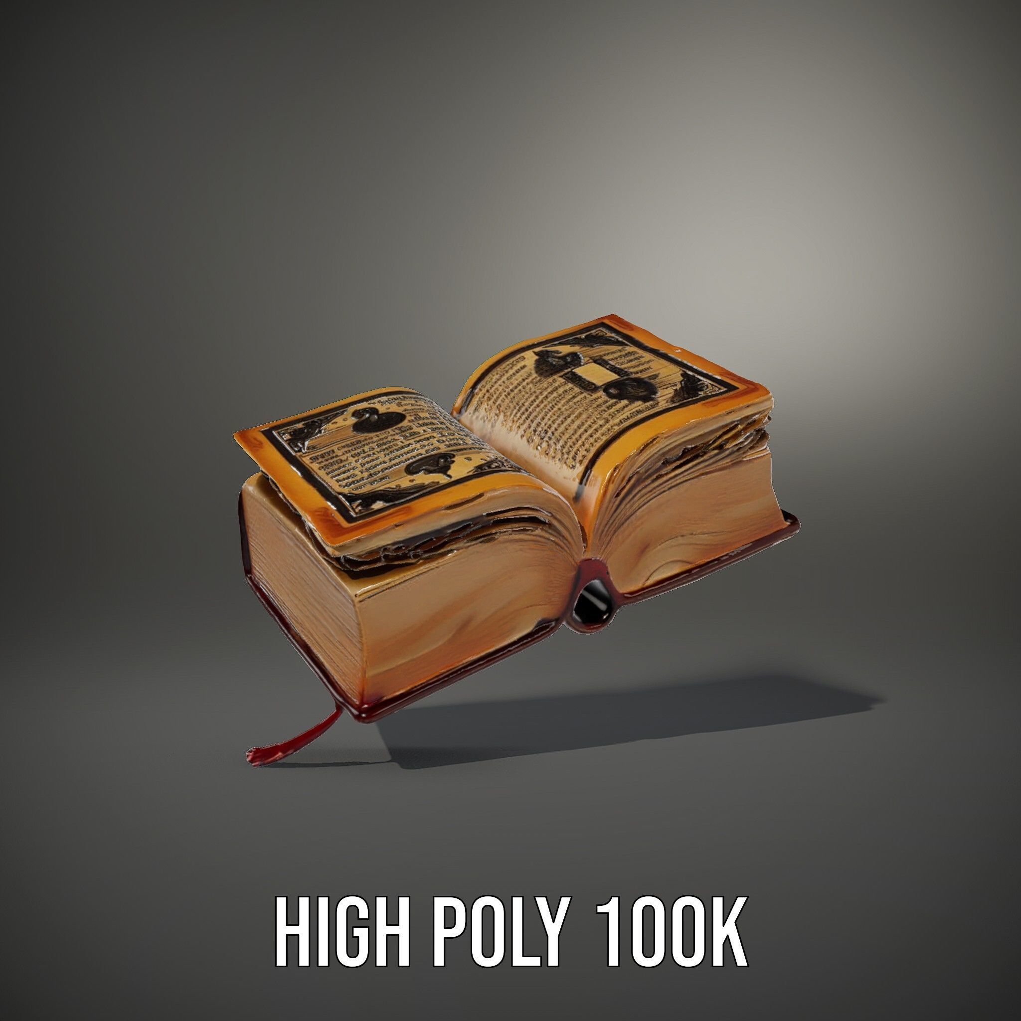 Open Antique Book Model Pack  Realistic and Detailed Low-poly 3D model_24