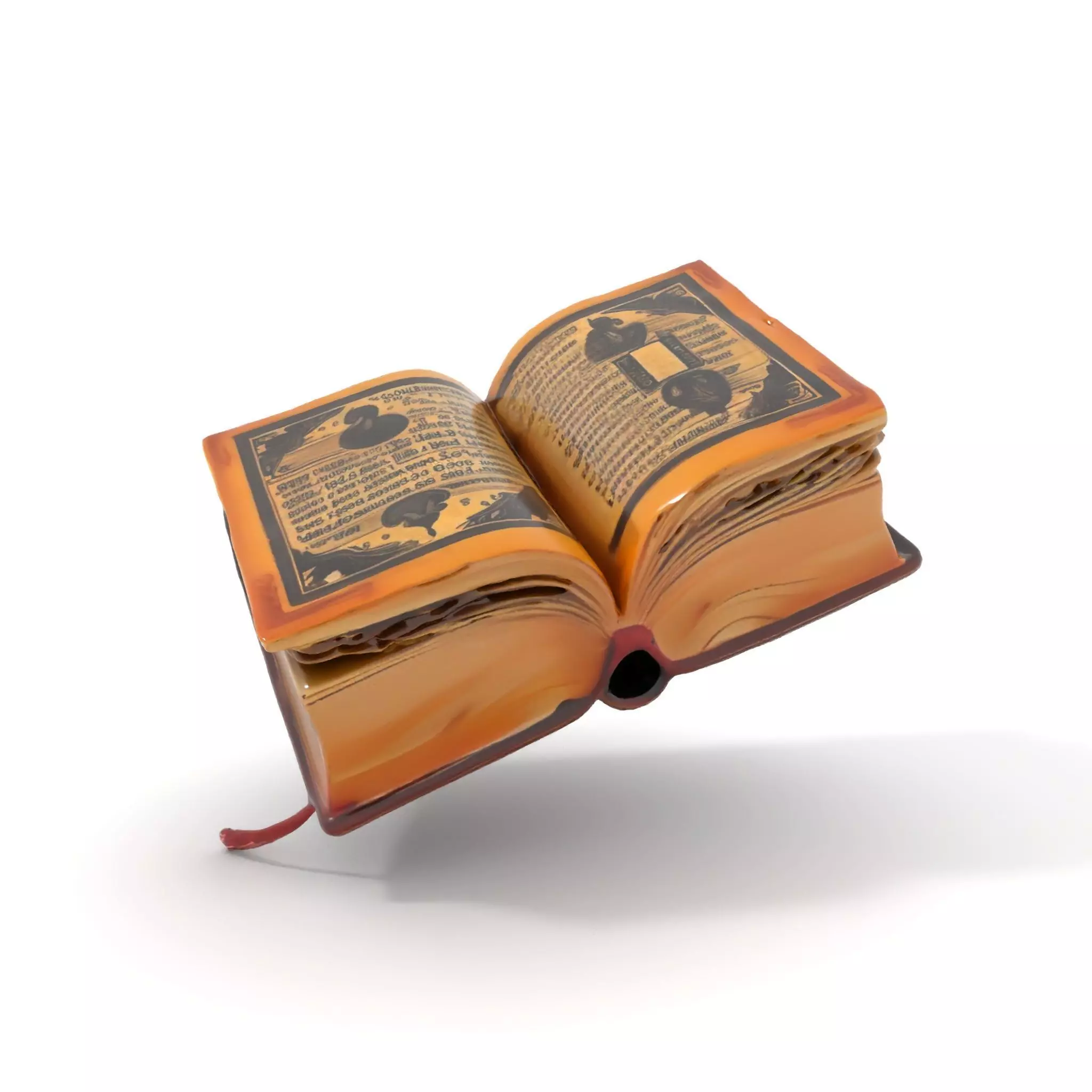 Open Antique Book Model Pack  Realistic and Detailed Low-poly 3D model_0