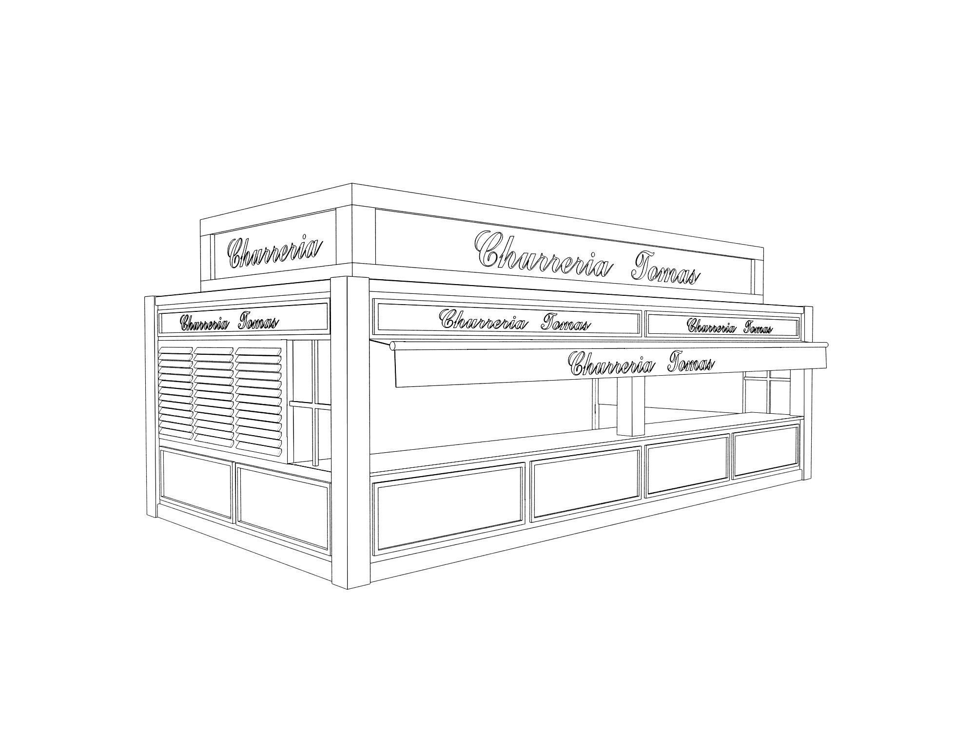 Food Stall KIOSK 3D model_4