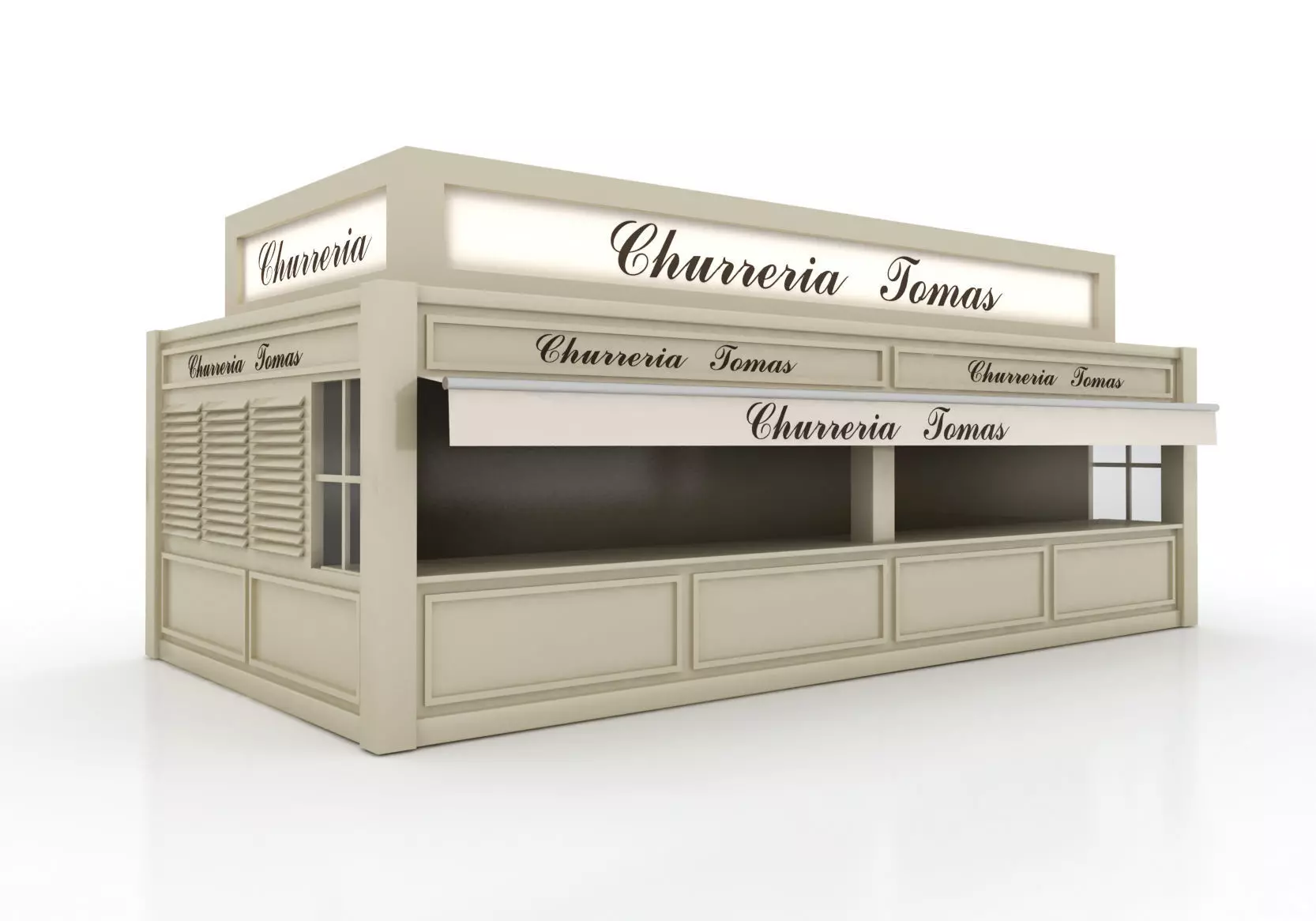 Food Stall KIOSK 3D model_0