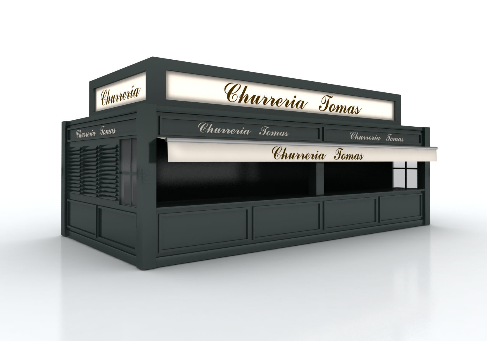 Food Stall KIOSK 3D model_1