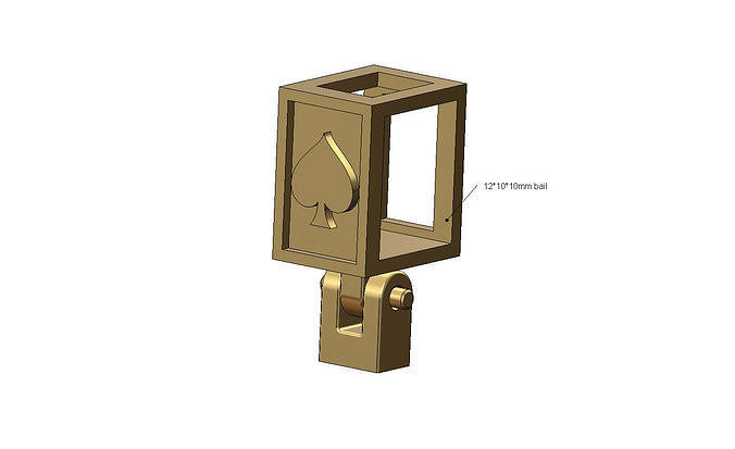 Ace of spades 12x10x10mm bail link 3D print model