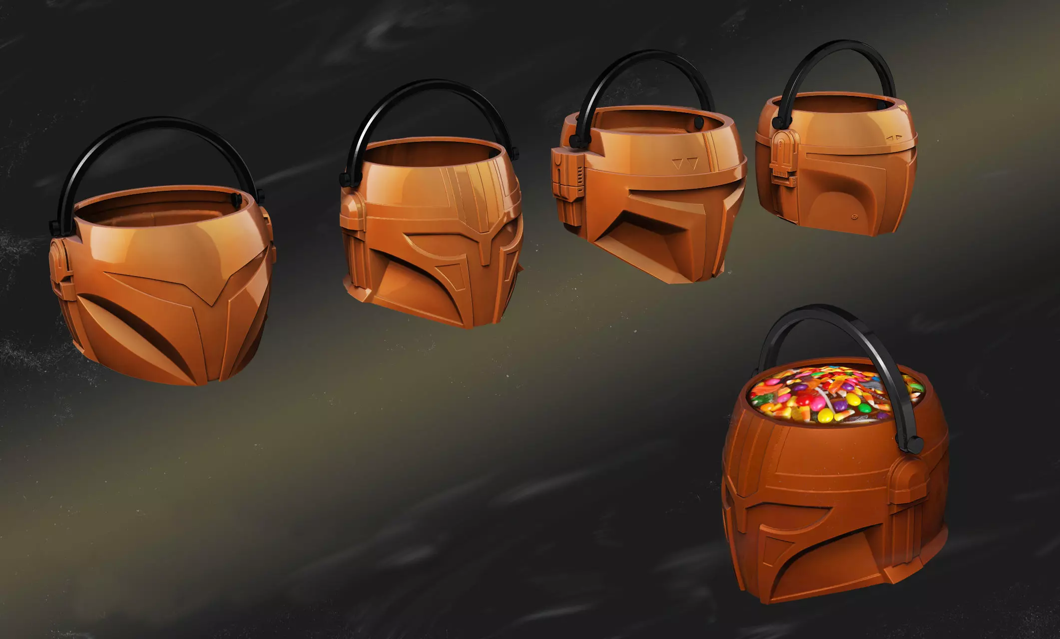 Mandalorian candy buckets 3D print model_0