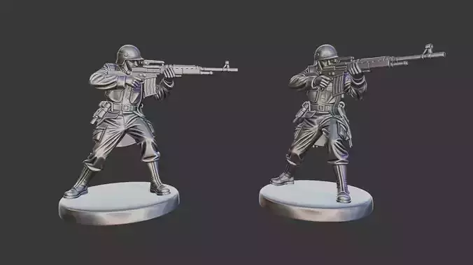 German Soldier with weapon 3d scan print 3D model