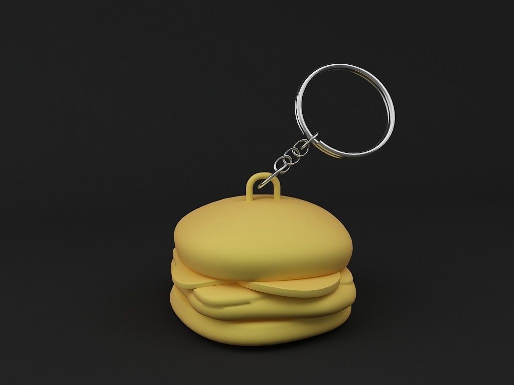 Burger Keychain Model 3D print model_1