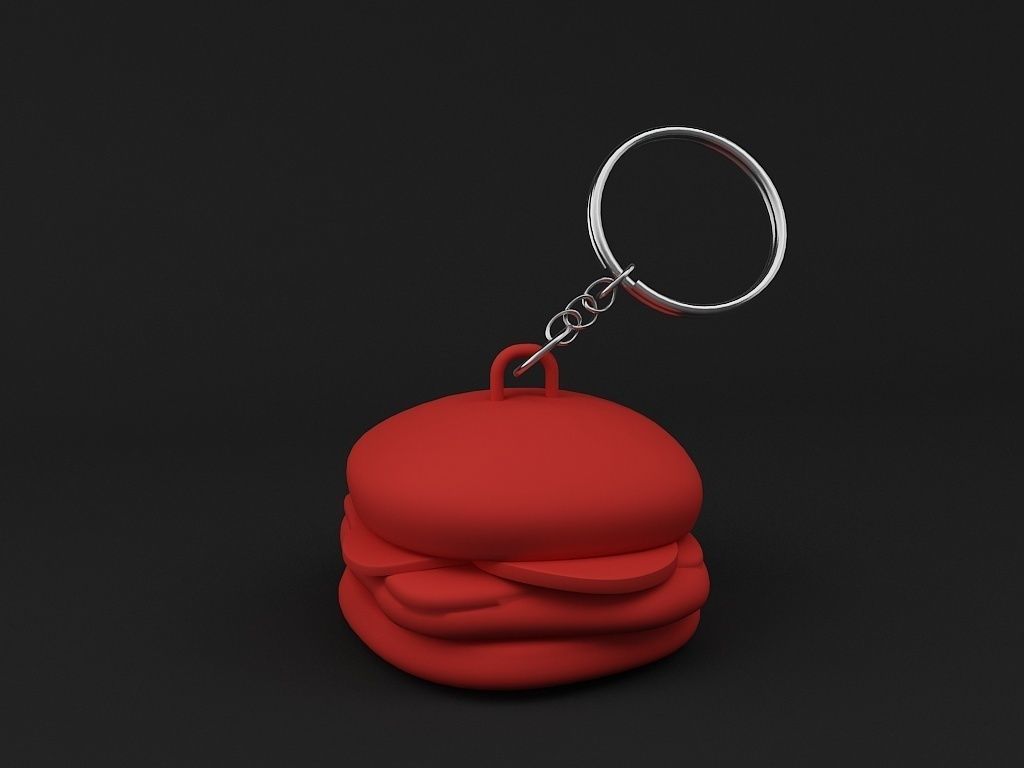 Burger Keychain Model 3D print model_2