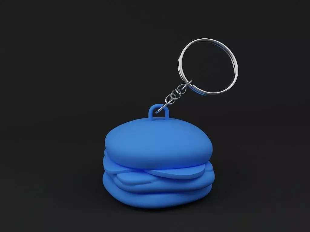 Burger Keychain Model 3D print model_0