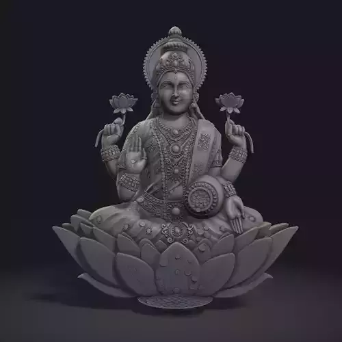 Goddess Lakshmi 3D Model STL File for 3D Printing