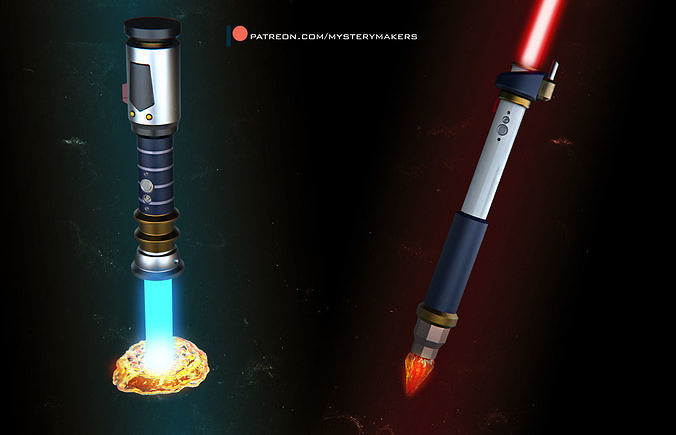 Rick and Morty functional lightsabers 3D print model